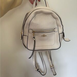 Coach White Leather Backpack